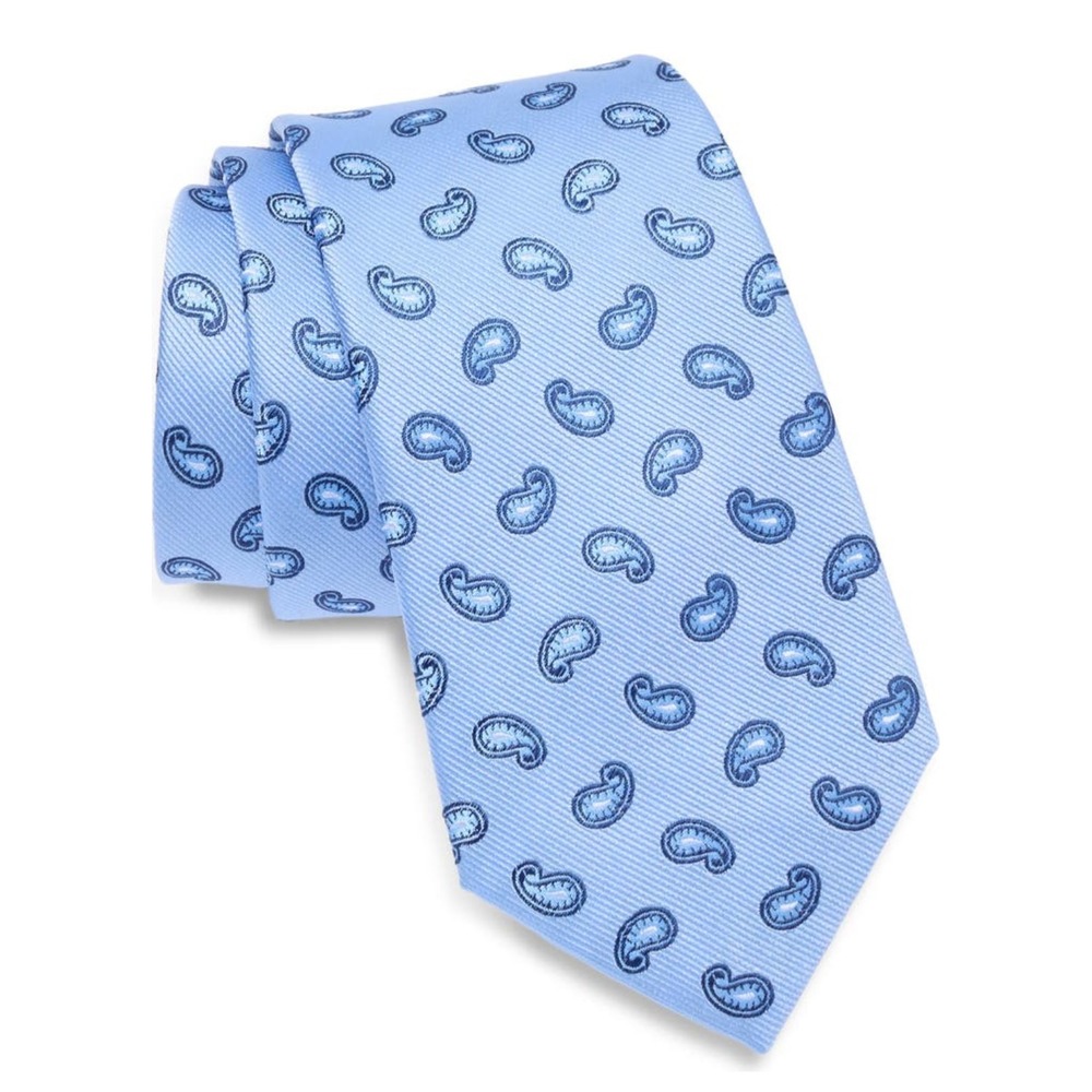 Duchamp London Tie Blue Paisley 100% Silk Handmade Mens 3.25" NWT